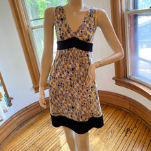 Load image into Gallery viewer, Diane Von Furstenberg Black/Ivory/Yellow Print Silk Dress, size S (US 4)