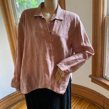 Load image into Gallery viewer, Asiatica Kansas City Asymmetrical Striped Linen Top, OSFM/one size (fits up to size L/XL)
