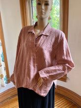 Load image into Gallery viewer, Asiatica Kansas City Asymmetrical Striped Linen Top, OSFM/one size (fits up to size L/XL)
