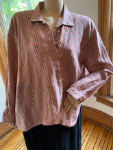 Load image into Gallery viewer, Asiatica Kansas City Asymmetrical Striped Linen Top, OSFM/one size (fits up to size L/XL)