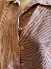 Load image into Gallery viewer, Asiatica Kansas City Asymmetrical Striped Linen Top, OSFM/one size (fits up to size L/XL)