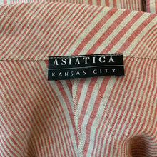 Load image into Gallery viewer, Asiatica Kansas City Asymmetrical Striped Linen Top, OSFM/one size (fits up to size L/XL)