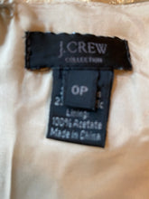Load image into Gallery viewer, J. Crew Collection Gold Metallic Cocktail Dress, size XSP (extra small petite)