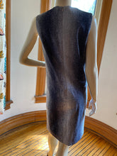 Load image into Gallery viewer, Karen Klein San Francisco "Pebble" Gray Sleeveless Shift Diagonal Seam Dress, size S