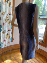 Load image into Gallery viewer, Karen Klein San Francisco "Pebble" Gray Sleeveless Shift Diagonal Seam Dress, size S