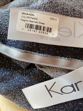 Load image into Gallery viewer, Karen Klein San Francisco "Pebble" Gray Sleeveless Shift Diagonal Seam Dress, size S