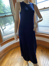 Load image into Gallery viewer, Karen Klein San Francisco Blue Sleeveless Knit Sculptural Maxi Dress, size M