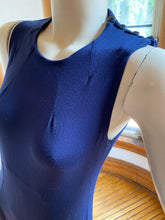 Load image into Gallery viewer, Karen Klein San Francisco Blue Sleeveless Knit Sculptural Maxi Dress, size M