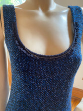 Load image into Gallery viewer, Rebecca Taylor Blue Bouclé Sleeveless Sheath Dress, size XS (US 0)