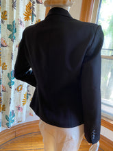 Load image into Gallery viewer, Anna Molinari Black Tailored Jacket with Gathered Front Detail, size M/L (Italian size 46)