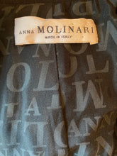 Load image into Gallery viewer, Anna Molinari Black Tailored Jacket with Gathered Front Detail, size M/L (Italian size 46)