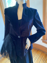 Load image into Gallery viewer, Replika Black Velvet/Lace Button Front Jacket, size M (European size 42 runs small)