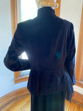 Load image into Gallery viewer, Replika Black Velvet/Lace Button Front Jacket, size M (European size 42 runs small)