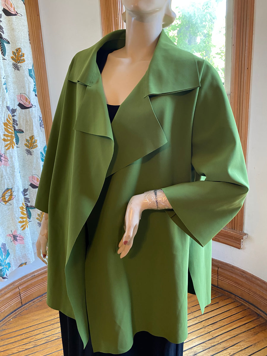 Maria Pinto M2057 Green Open Front Long Jacket, size S – Christina