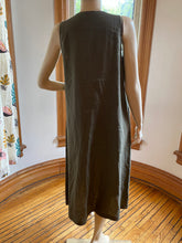 Load image into Gallery viewer, Eva Tralala Olive Green Sleeveless Linen Relaxed Fit Long Dress, size S/M (36 bust)