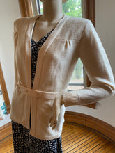Load image into Gallery viewer, Loeffler Randall Ivory Wool Belted Cardigan, size XS