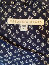 Load image into Gallery viewer, Veronica Beard Blue Lotus Print Ruffle Front Top, size S (US 6)