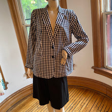 Load image into Gallery viewer, Lafayette 148 Black/White Check Button Front Jacket, size L (US size 14)