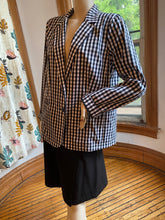 Load image into Gallery viewer, Lafayette 148 Black/White Check Button Front Jacket, size L (US size 14)