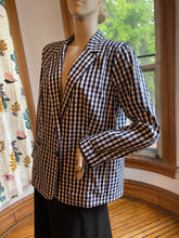 Load image into Gallery viewer, Lafayette 148 Black/White Check Button Front Jacket, size L (US size 14)