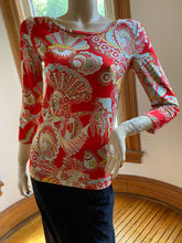 Load image into Gallery viewer, Les Copains Red Knit Sea Life Print Long Sleeved Top, size XS