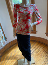 Load image into Gallery viewer, Les Copains Red Knit Sea Life Print Long Sleeved Top, size XS