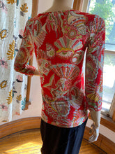 Load image into Gallery viewer, Les Copains Red Knit Sea Life Print Long Sleeved Top, size XS