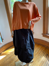 Load image into Gallery viewer, Spirithouse Long Shimmery Brown Striped Tiered Skirt, size S
