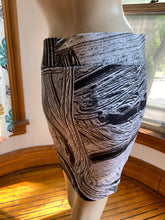 Load image into Gallery viewer, Helmut Lang Black/Gray Abstract Print Pull-On Stretchy Fitted Skirt, size S
