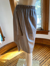 Load image into Gallery viewer, Zoran Taupe Gray Draped Wool Pull-On Skirt, size S/M