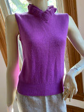 Load image into Gallery viewer, Luca Luca Magenta Sleeveless Ruffle Neck Wool/Angora Sweater, size S