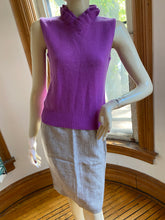 Load image into Gallery viewer, Luca Luca Magenta Sleeveless Ruffle Neck Wool/Angora Sweater, size S
