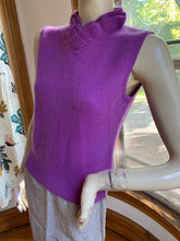 Load image into Gallery viewer, Luca Luca Magenta Sleeveless Ruffle Neck Wool/Angora Sweater, size S