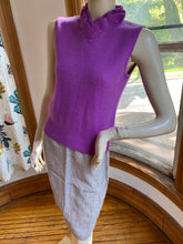 Load image into Gallery viewer, Luca Luca Magenta Sleeveless Ruffle Neck Wool/Angora Sweater, size S