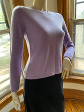 Load image into Gallery viewer, Marshall Field's Purple Cashmere Jewel Neck Pullover Sweater, size XS (PP)