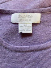 Load image into Gallery viewer, Marshall Field's Purple Cashmere Jewel Neck Pullover Sweater, size XS (PP)