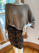 Load image into Gallery viewer, Cut 25 by Yigal Azrouel Black/Golden Brown Knit Skirt, size XS