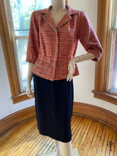 Load image into Gallery viewer, Lida Baday Orange/Tan Button Front Elbow Length Sleeve Jacket, size XS/S (Canadian size 2)