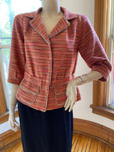 Load image into Gallery viewer, Lida Baday Orange/Tan Button Front Elbow Length Sleeve Jacket, size XS/S (Canadian size 2)