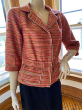 Load image into Gallery viewer, Lida Baday Orange/Tan Button Front Elbow Length Sleeve Jacket, size XS/S (Canadian size 2)