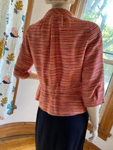 Load image into Gallery viewer, Lida Baday Orange/Tan Button Front Elbow Length Sleeve Jacket, size XS/S (Canadian size 2)