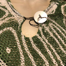 Load image into Gallery viewer, Skif Skifo Green Ivory Abstract Pattern Linen Blend Sleeveless Sweater, size S