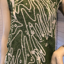 Load image into Gallery viewer, Skif Skifo Green Ivory Abstract Pattern Linen Blend Sleeveless Sweater, size S