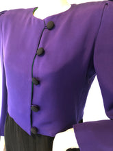 Load image into Gallery viewer, Carolina Herrera Vintage 1980s Cropped Purple Silk Jacket, size S/M (80s size 10)
