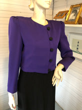 Load image into Gallery viewer, Carolina Herrera Vintage 1980s Cropped Purple Silk Jacket, size S/M (80s size 10)