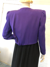 Load image into Gallery viewer, Carolina Herrera Vintage 1980s Cropped Purple Silk Jacket, size S/M (80s size 10)