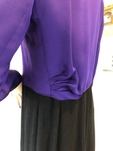 Load image into Gallery viewer, Carolina Herrera Vintage 1980s Cropped Purple Silk Jacket, size S/M (80s size 10)