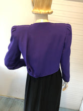 Load image into Gallery viewer, Carolina Herrera Vintage 1980s Cropped Purple Silk Jacket, size S/M (80s size 10)