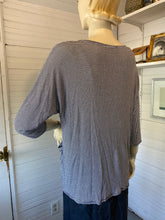 Load image into Gallery viewer, Comfy USA Black/White Striped Knit Top, size S