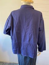 Load image into Gallery viewer, Yacco Maricard Blue Pintucked Cotton Boxy Top, size S/M (Brand size 2)
